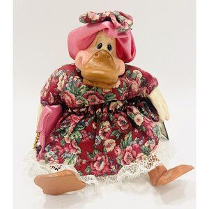 American Folk Art Duck Figurine Mrs. Quackmire Country Shelf Sitter 2930 Russ